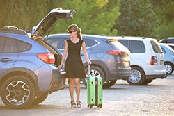 Parking in a lot outside of Seaside Park rentals